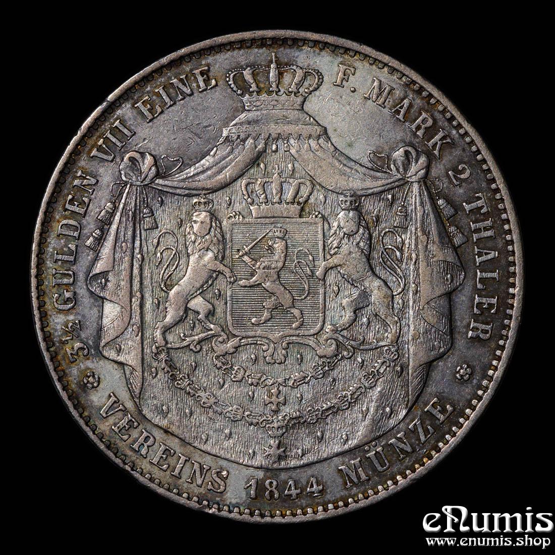 Germany, Hesse Darmstadt, Ludwig II, 2 Taler 1844, XF Germany, Hesse Darmstadt, Ludwig II, 2 Taler 1844, XF