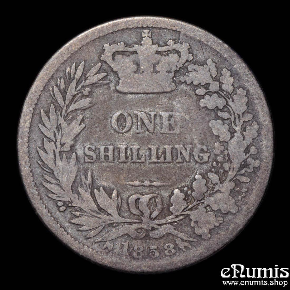 Great Britain, Victoria, Shilling 1858, Rare!, unbarred A, Fine