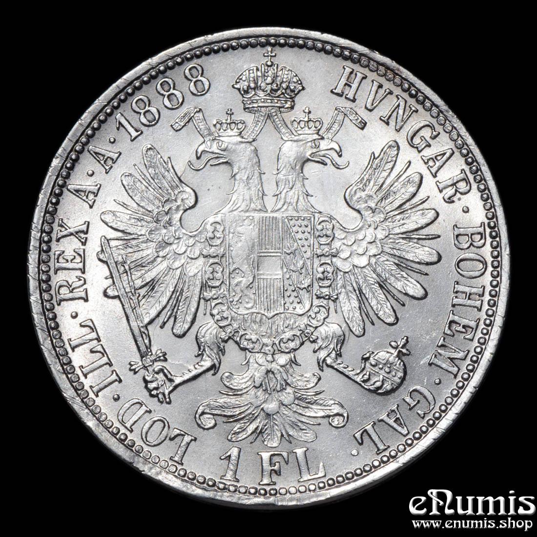 AUSTRIA, Franz Joseph I, 1 Florin Gulden 1888, aUNC/UNC