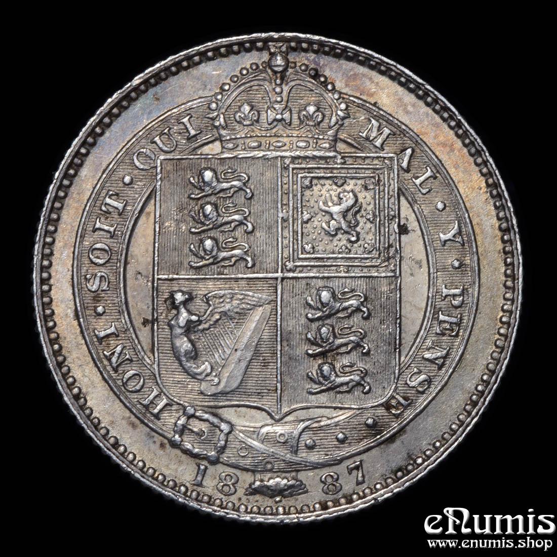 Great Britain, Victoria, Shilling 1887, Scarce, almost no tail in QUI, XF-UNC