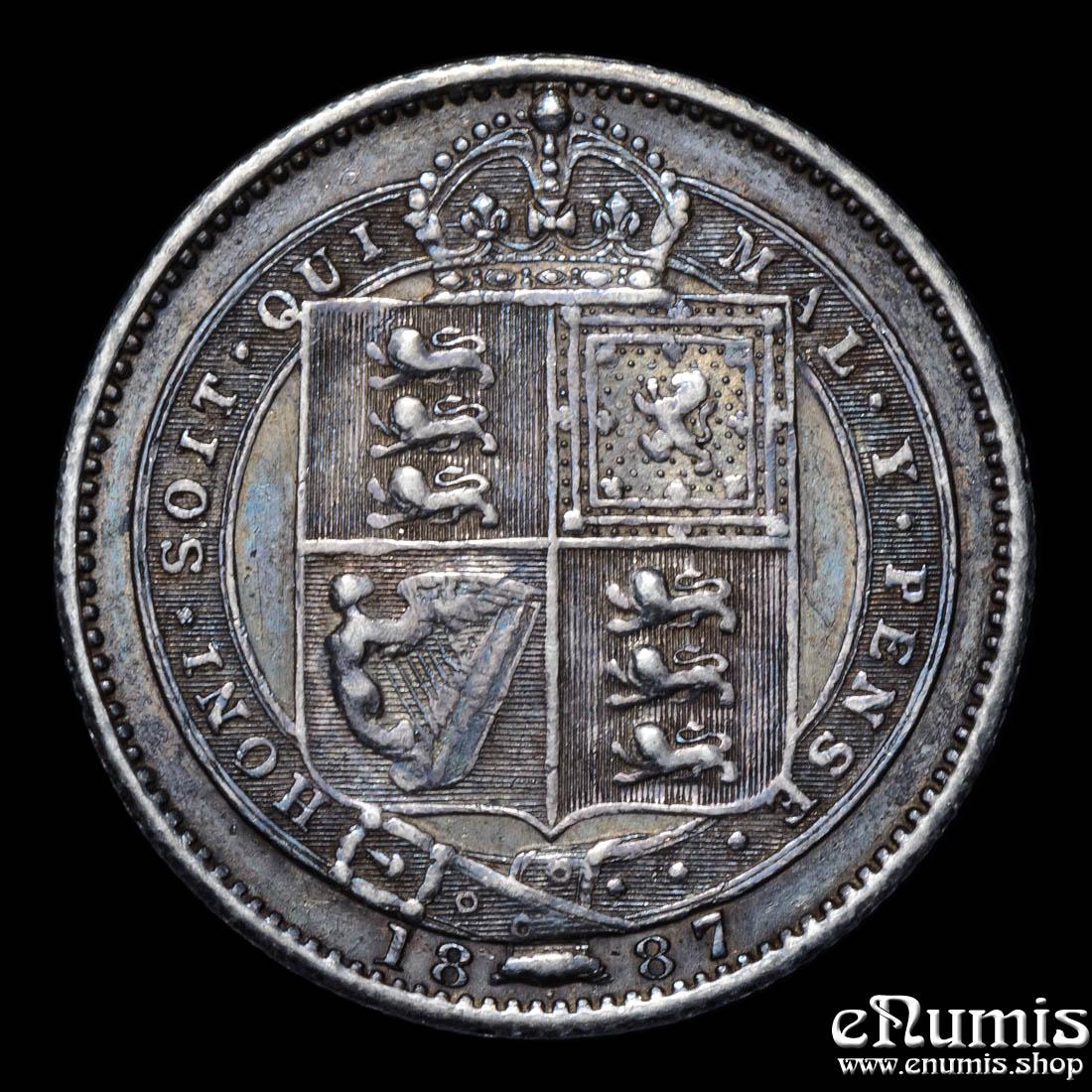 Great Britain, Victoria, Shilling 1887, Jubilee head, toned, aXF