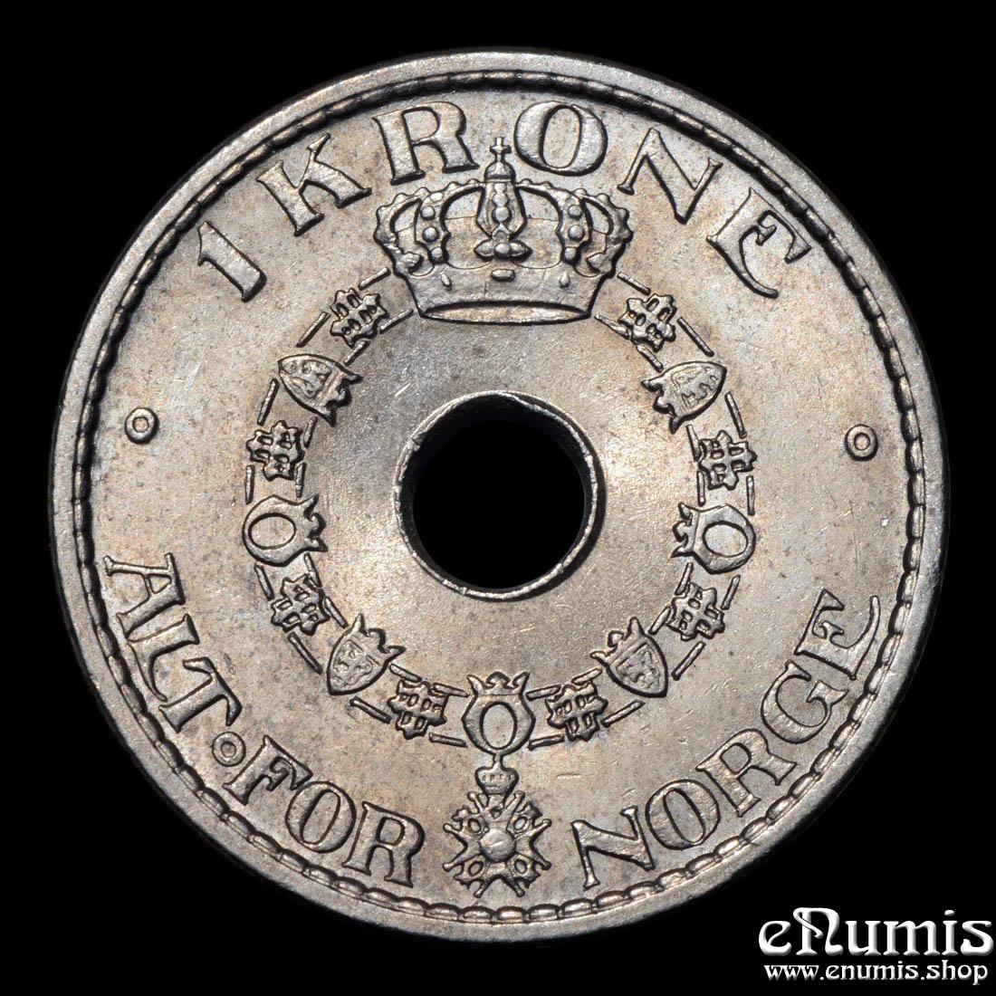 NORWAY, Haakon VII, 1 Krone 1940, variant, UNC