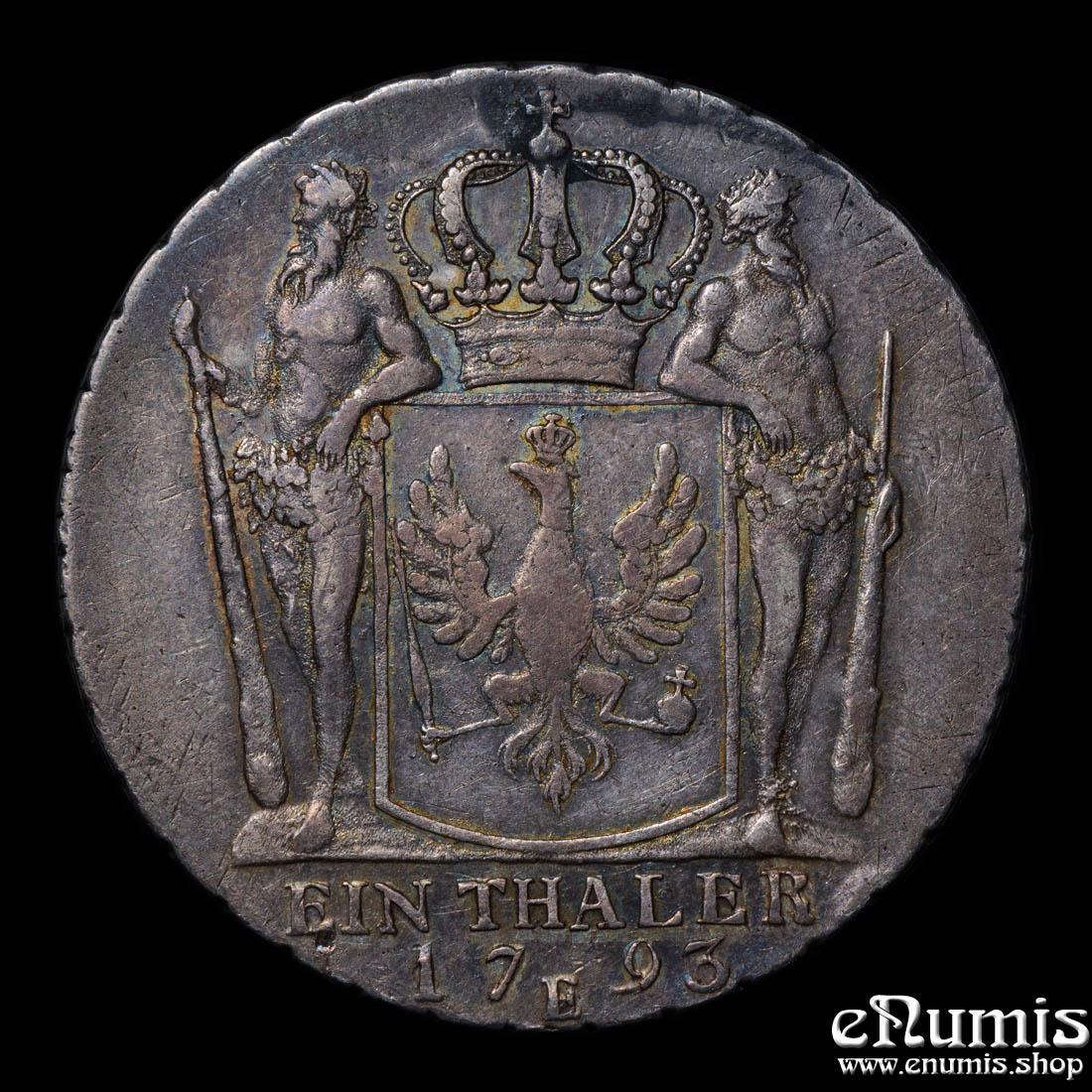 Germany, Prussia, Friedrich Wilhelm II, Taler 1793 E, Konigsberg, Rare!, VF+ Germany, Prussia, Friedrich Wilhelm II, Taler 1793 E, Konigsberg, Rare!, VF+