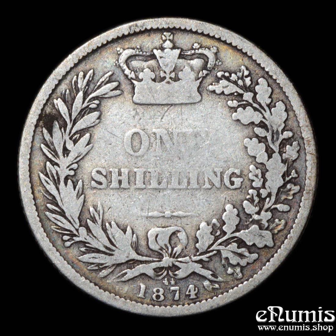 Great Britain, Victoria, Shilling 1874, die number 44, Fine