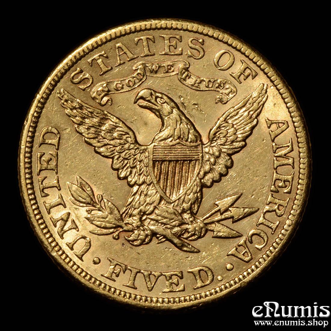 USA, $5 5 Dollars 1903, Coronet Head, Half Eagle, Gold, XF-UNC