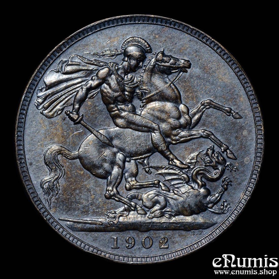 Great Britain, Edward VII, Crown 1902, toned, XF-UNC