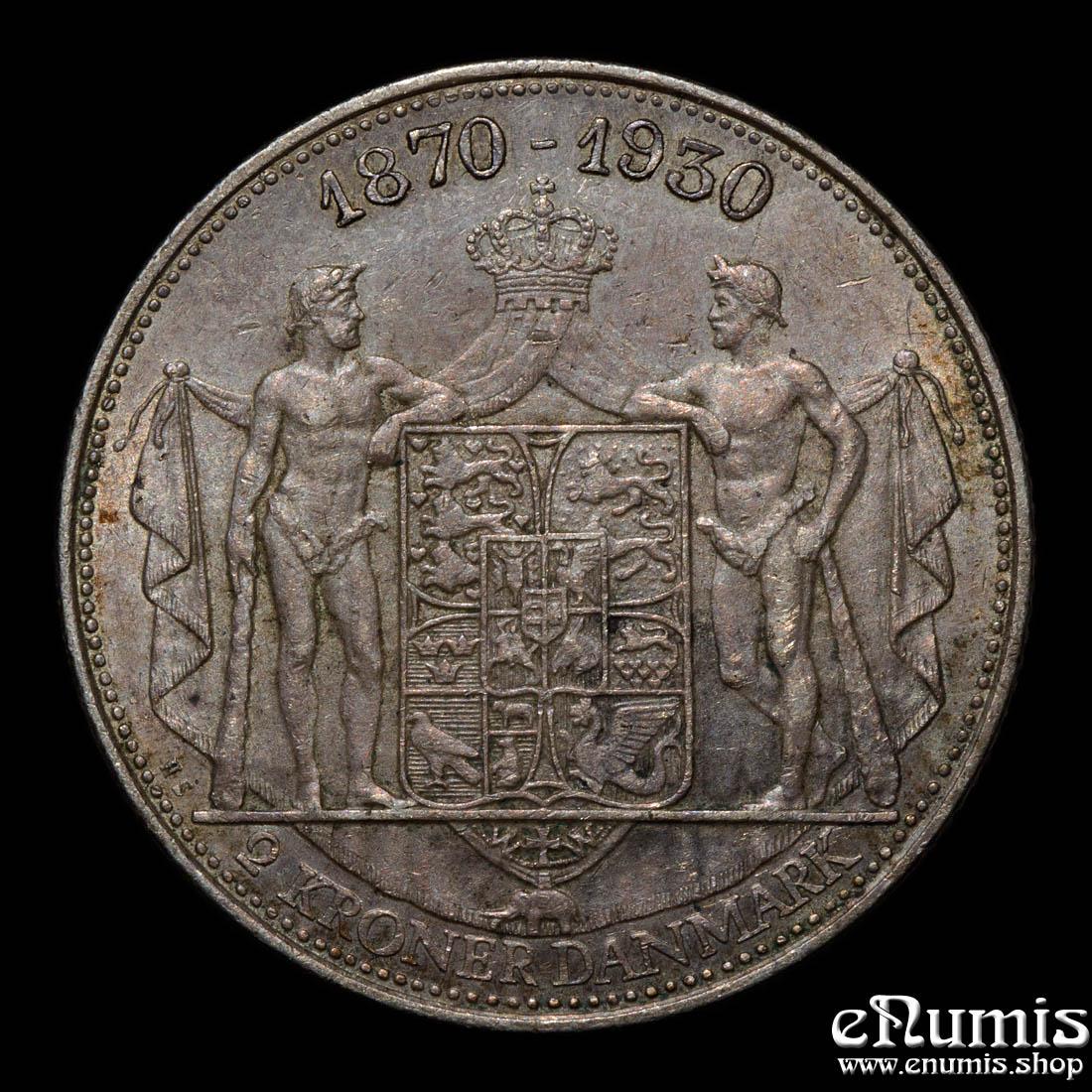 DENMARK, Christian X, 2 Kroner 1930, King’s 60th Birthday, silver, XF+