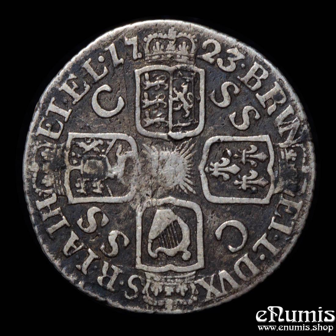 Great Britain, George I, 6 Pence 1723 SSC, Sixpence, aVF Great Britain, George I, 6 Pence 1723 SSC, Sixpence, aVF