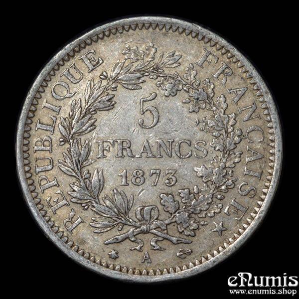 FRANCE, Third Republic, 5 Francs 1873 A, Paris, aXF • • 👍
