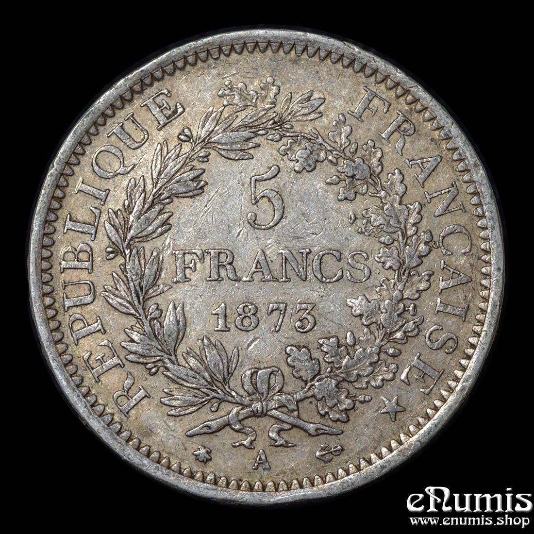 FRANCE, Third Republic, 5 Francs 1873 A, Paris, aXF