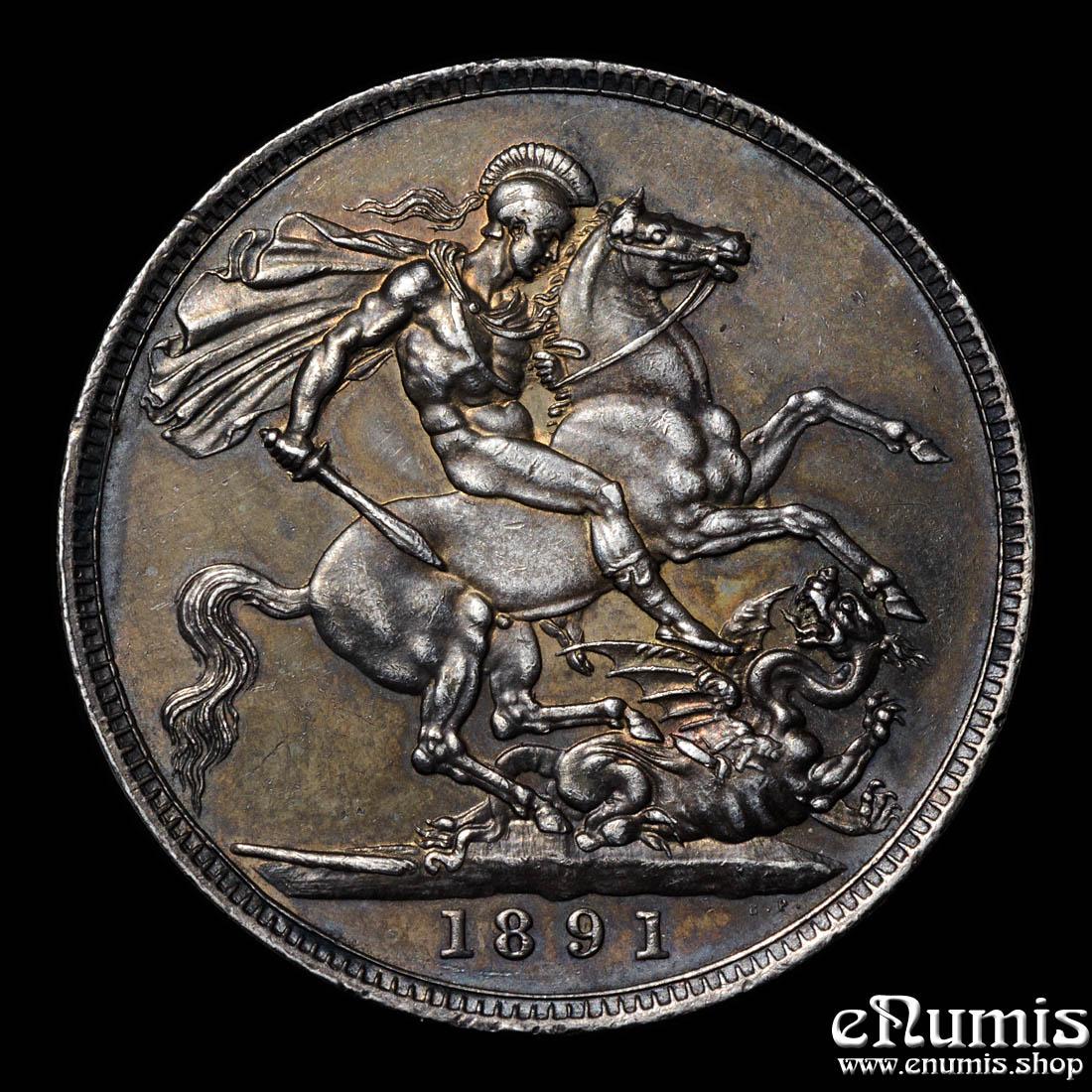 Great Britain, Victoria, Crown 1891, better date, trace of Prooflike, aUNC Great Britain, Victoria, Crown 1891, better date, trace of Prooflike, aUNC