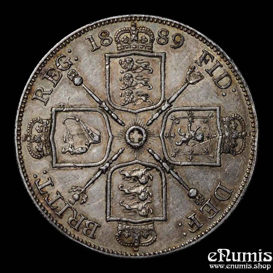 Great Britain, Victoria, Double Florin 1889, XF+