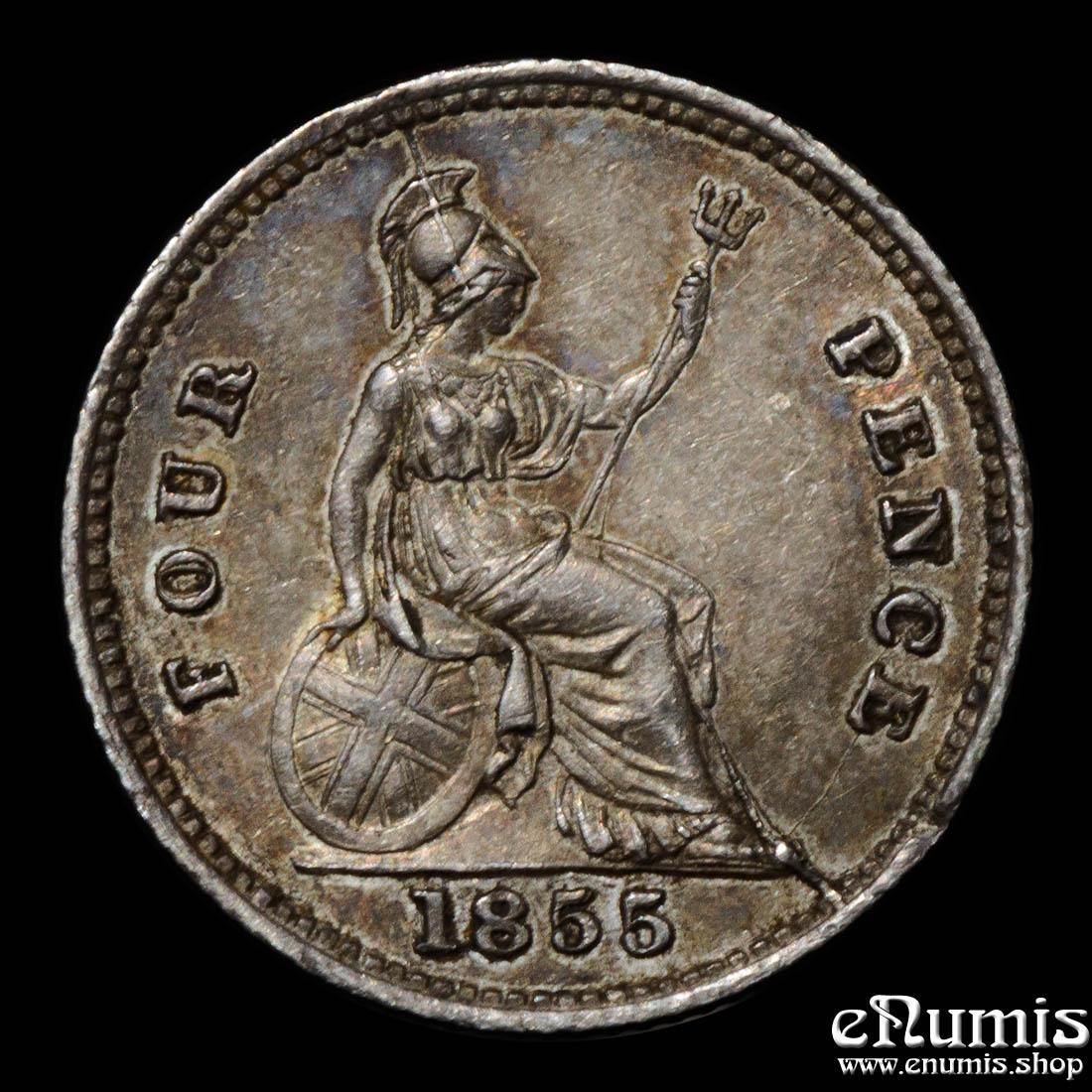 Great Britain, Victoria, 4 Pence 1855, Groat, variety, aUNC