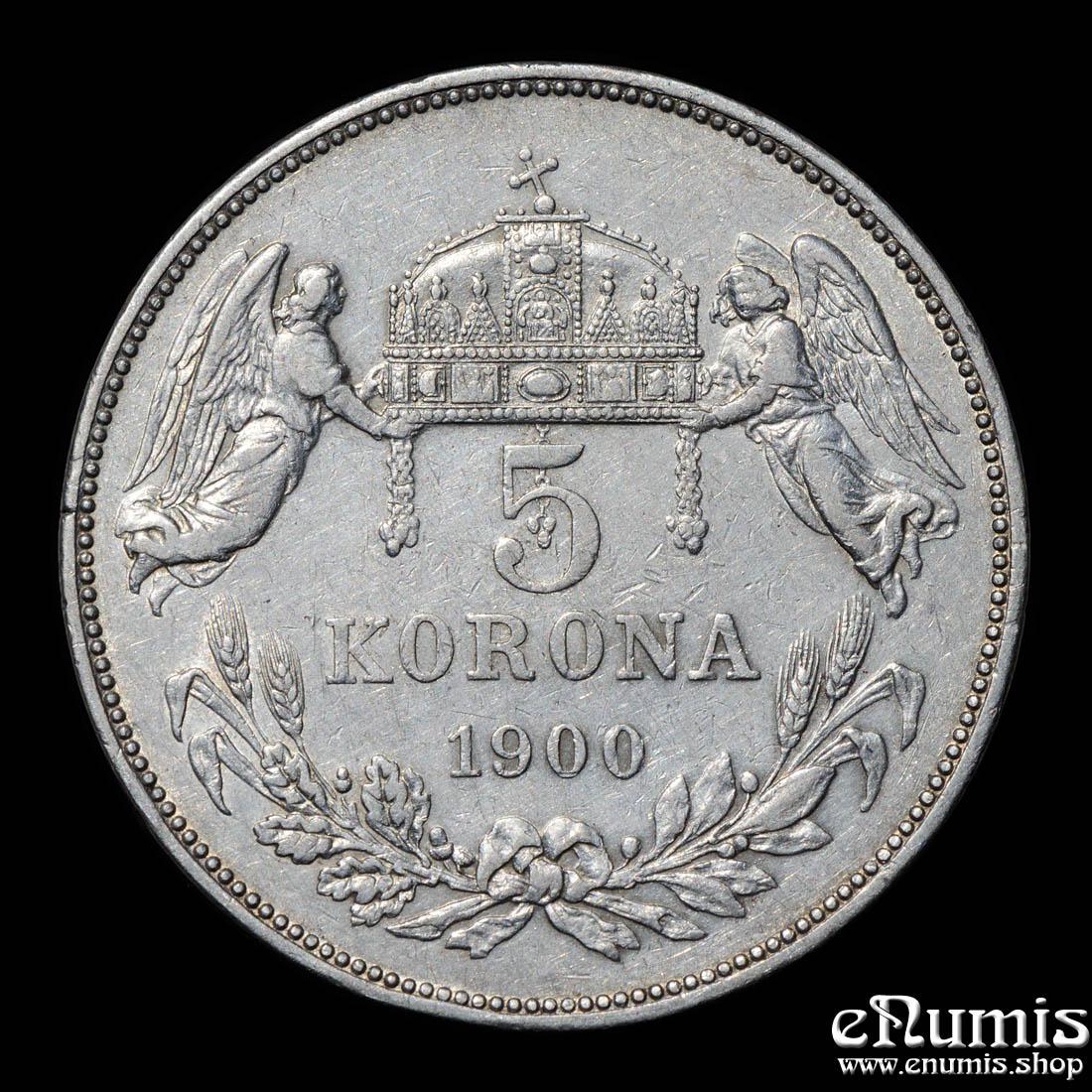 HUNGARY, Franz Joseph I, 5 Korona 1900, aXF