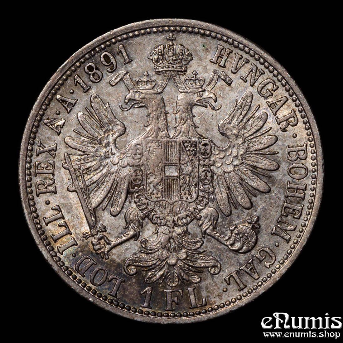 AUSTRIA, Franz Joseph I, 1 Florin Gulden 1891, nicely toned, XF+