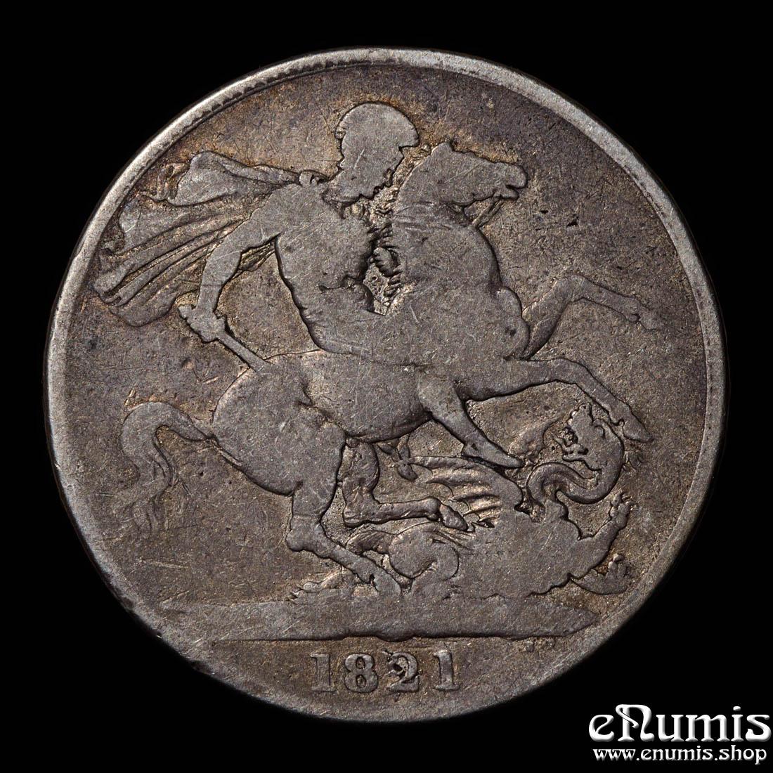 Great Britain, George IV, Crown 1821, Secundo, Fine Great Britain, George IV, Crown 1821, Secundo, Fine
