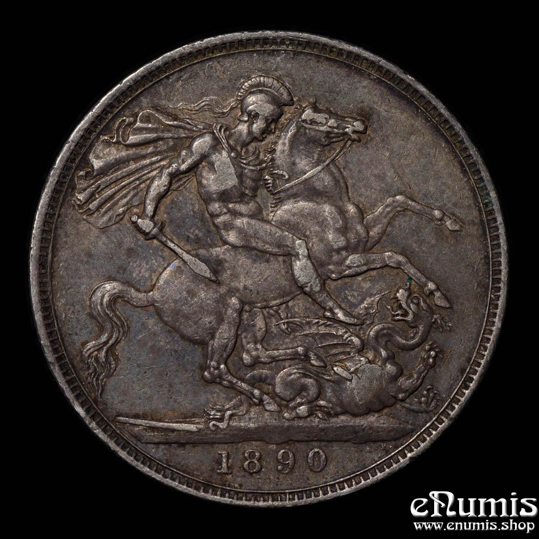 Great Britain, Victoria, Crown 1890, toned, XF