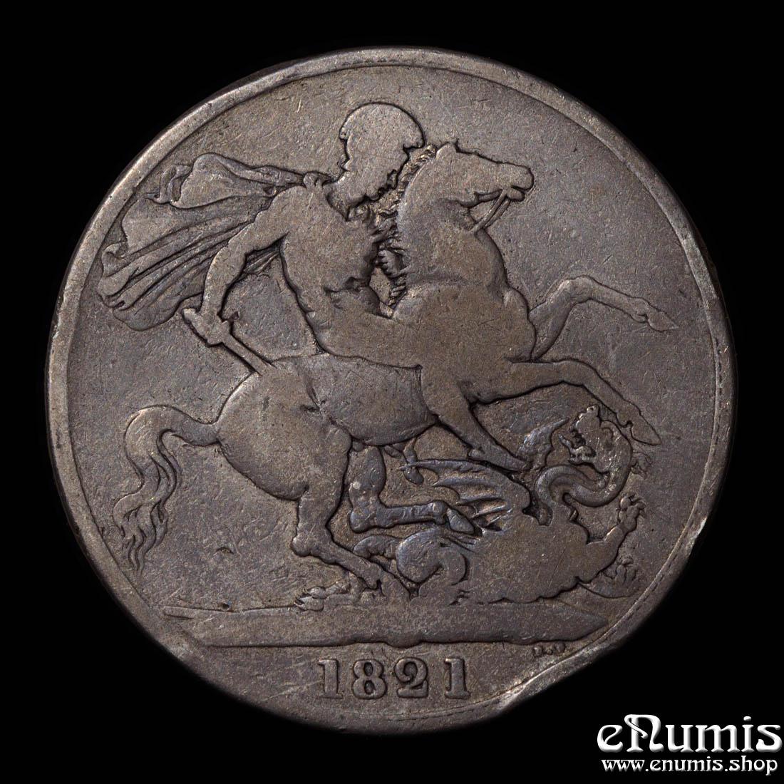 Great Britain, George IV, Crown 1821, Secundo, Fine Great Britain, George IV, Crown 1821, Secundo, Fine