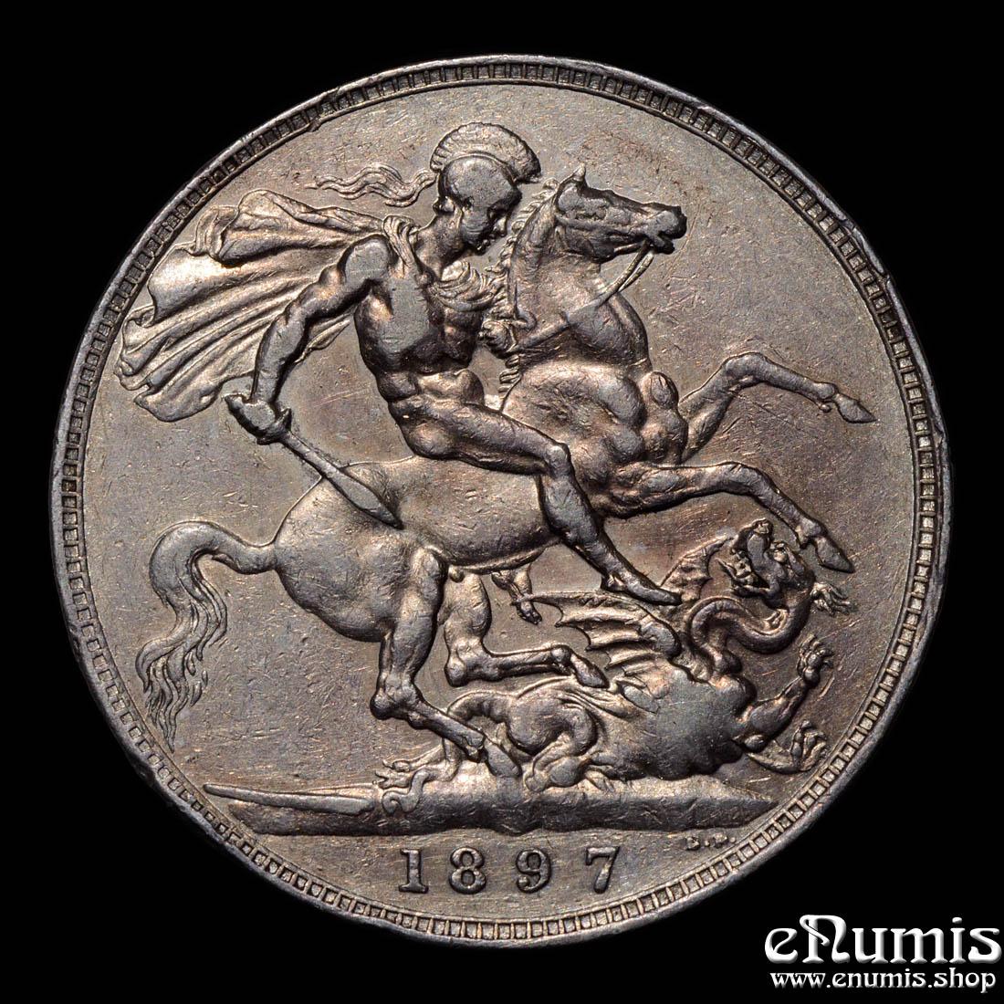 Great Britain, Victoria, Crown 1897, LXI, XF+ Great Britain, Victoria, Crown 1897, LXI, XF+