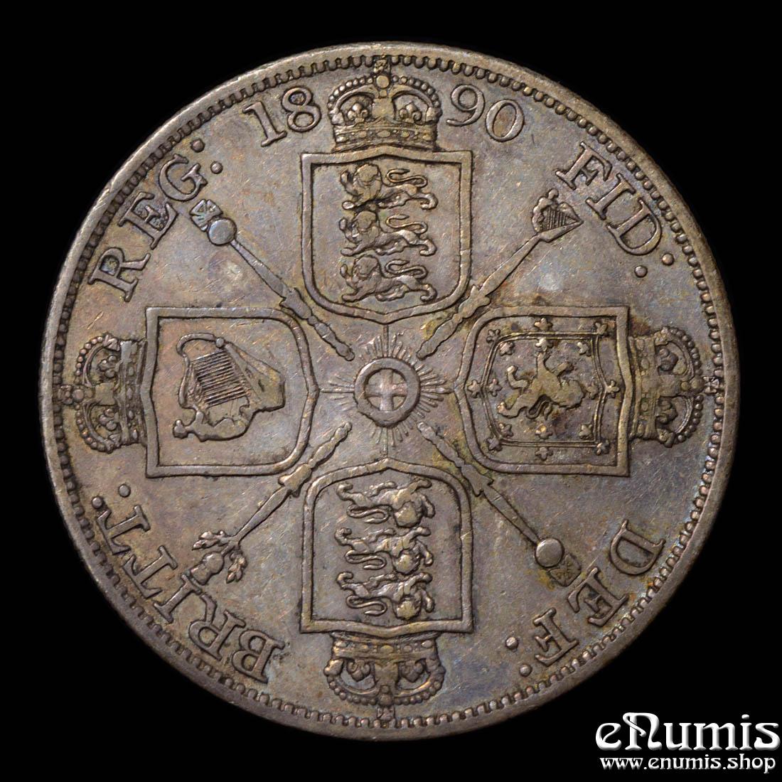 Great Britain, Victoria, Double Florin 1890, XF