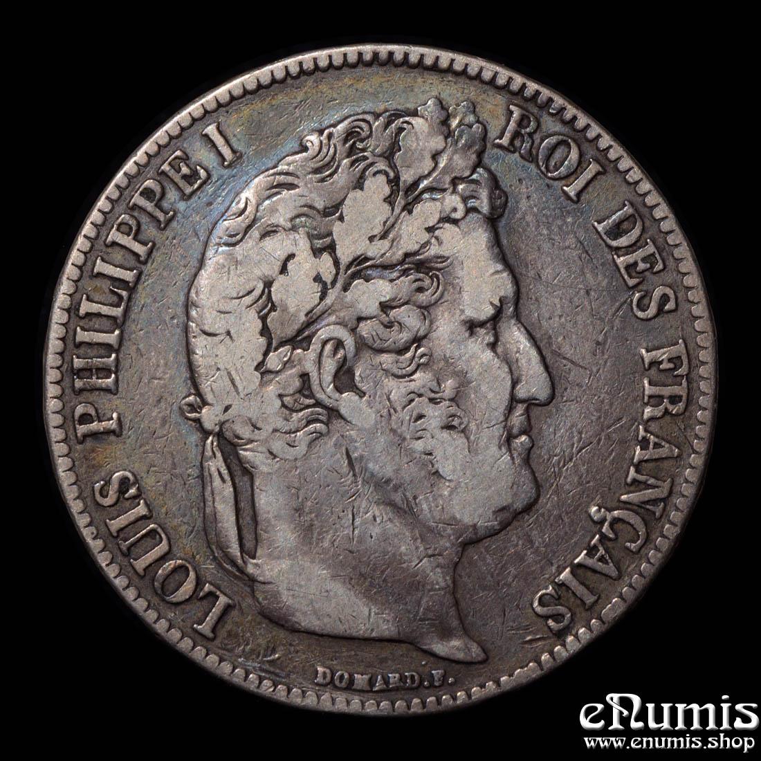 FRANCE, Louis Philippe, 5 Francs 1834 A, Paris, VF