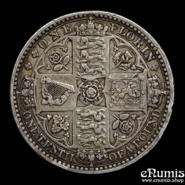 Great Britain, Victoria, Godless Florin 1849, VF‑XF • eNumis