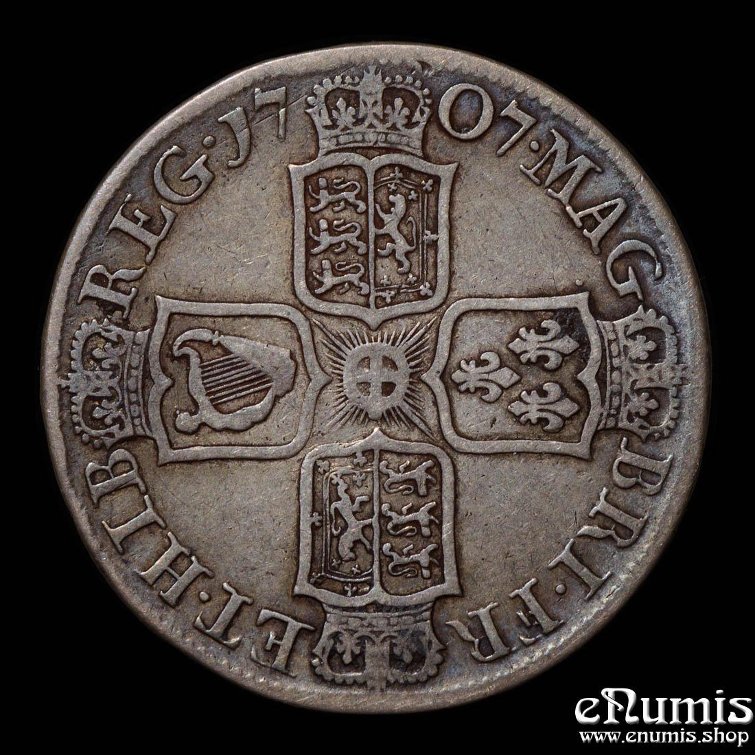 Great Britain, Anne, Halfcrown 1707, Septimo, good VF