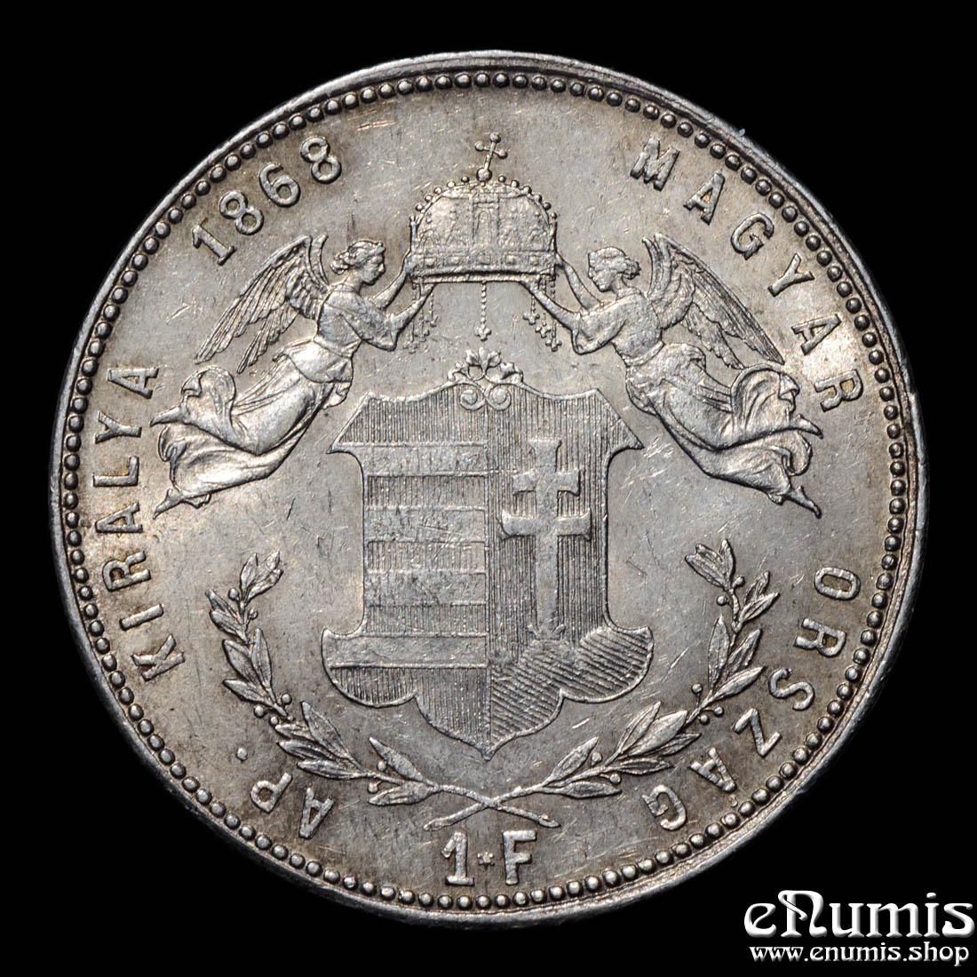 HUNGARY, Franz Joseph I, 1 Forint 1868 GYF, XF-UNC