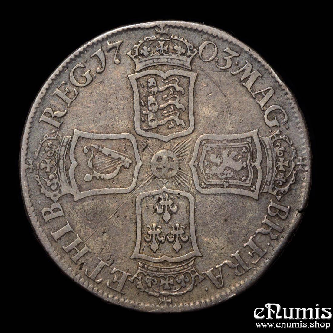 Great Britain, Anne, Halfcrown 1703, Vigo, Tertio, VF