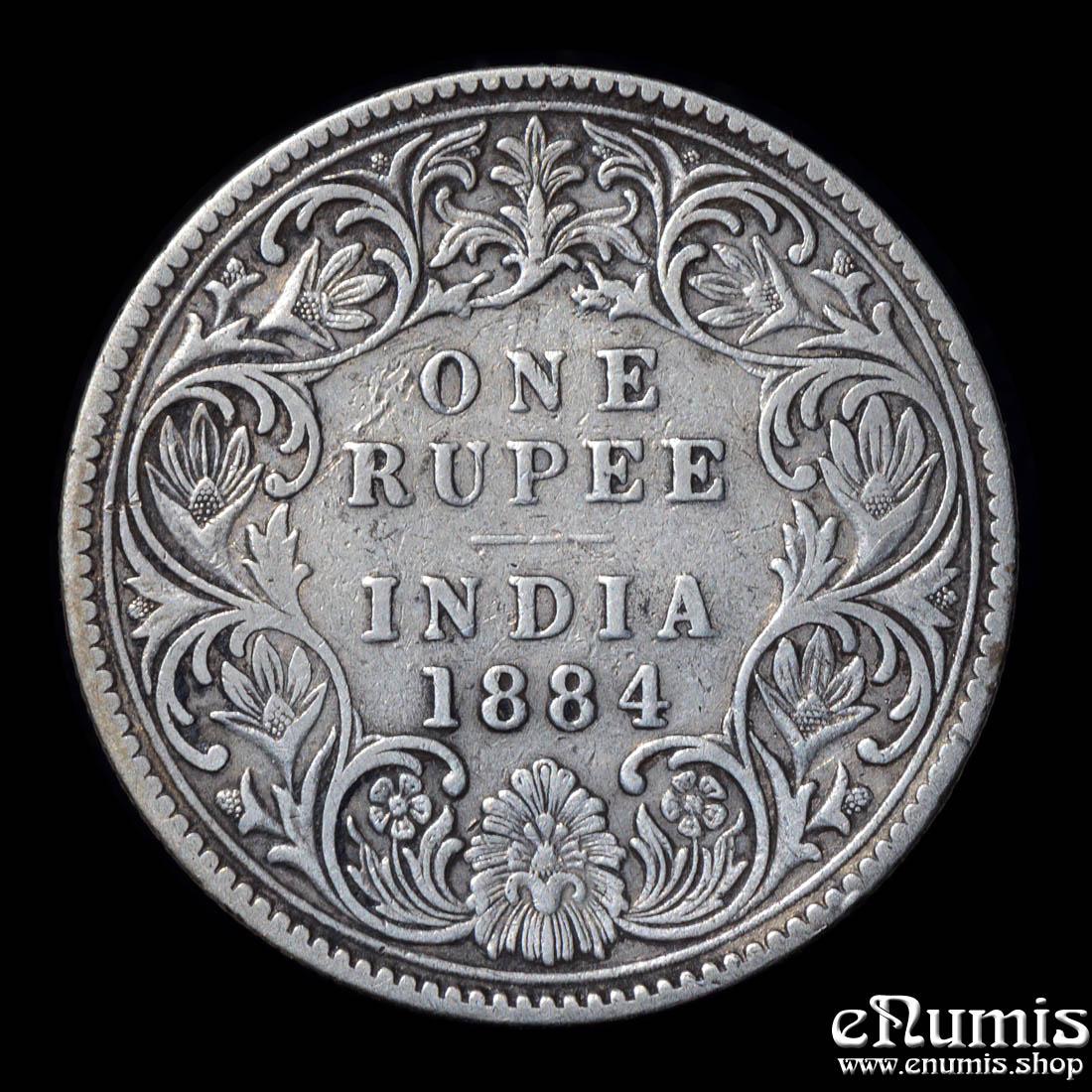 INDIA, Victoria, Rupee 1884, Bombay, VF