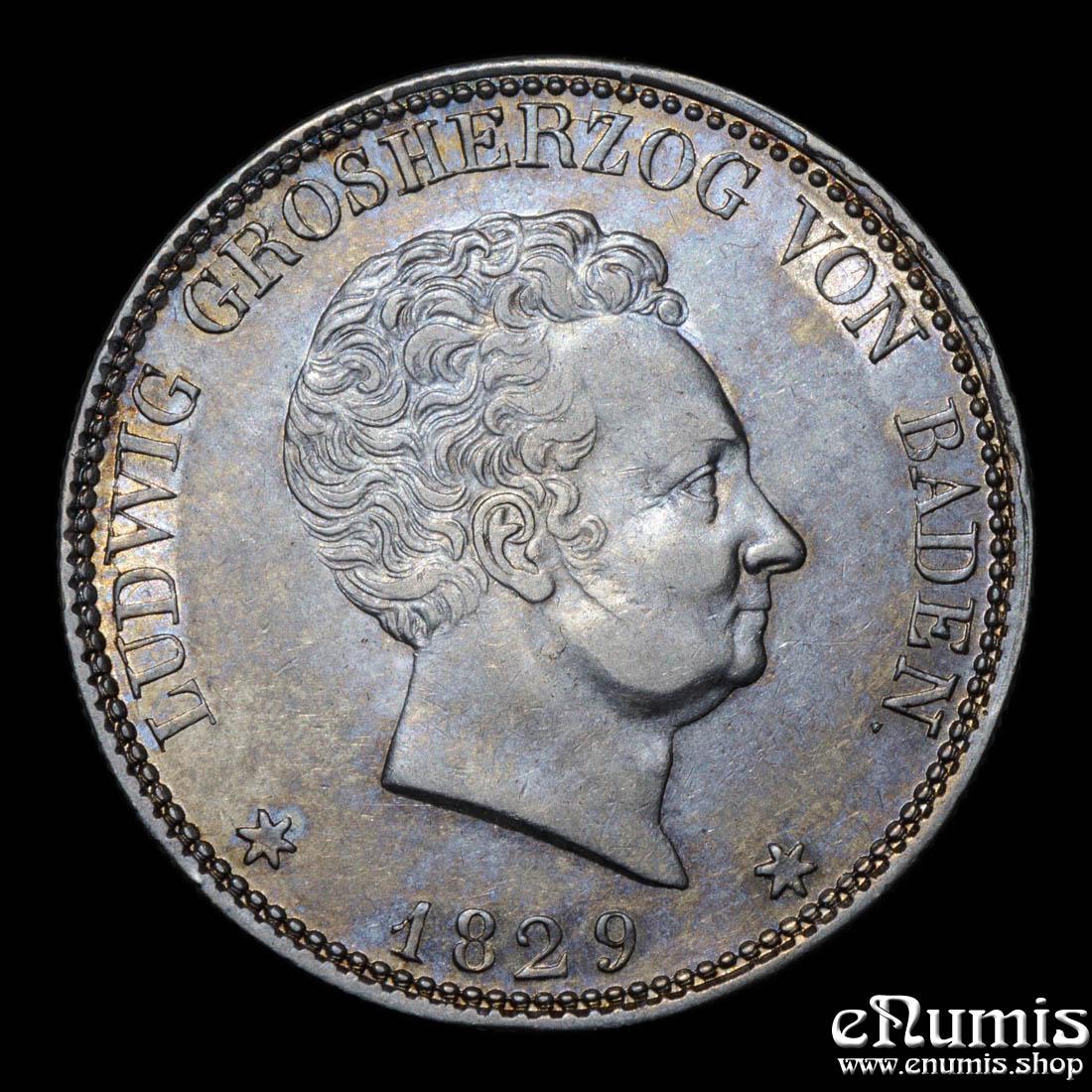 Germany, Baden, Ludwig I, Taler 1829, aUNC