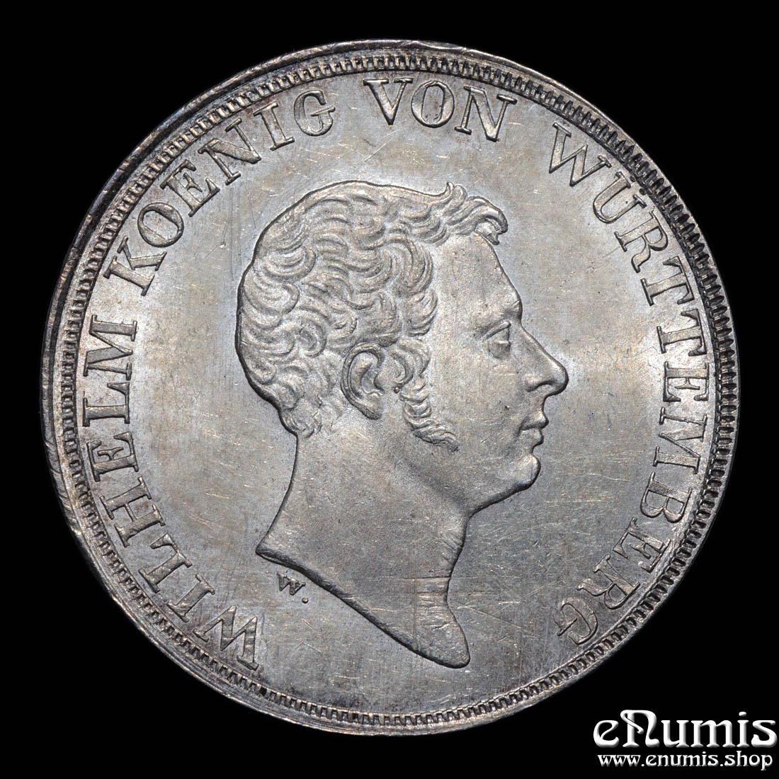 Germany, Wurttemberg, Wilhelm I, Taler 1833, scratches, UNC