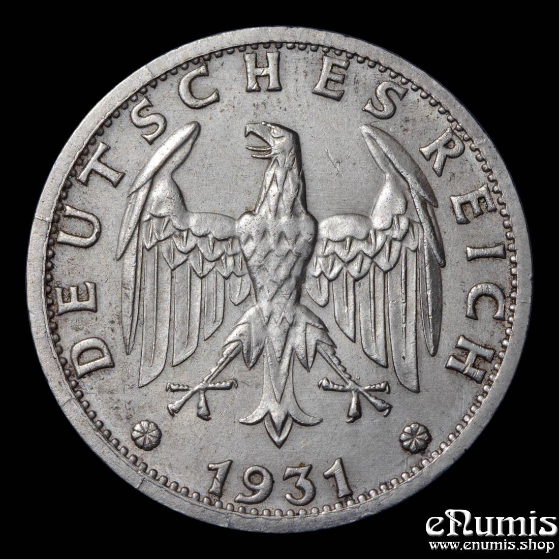 Germany, Weimar Republic, 3 Mark 1931 D, business strike, XF-UNC