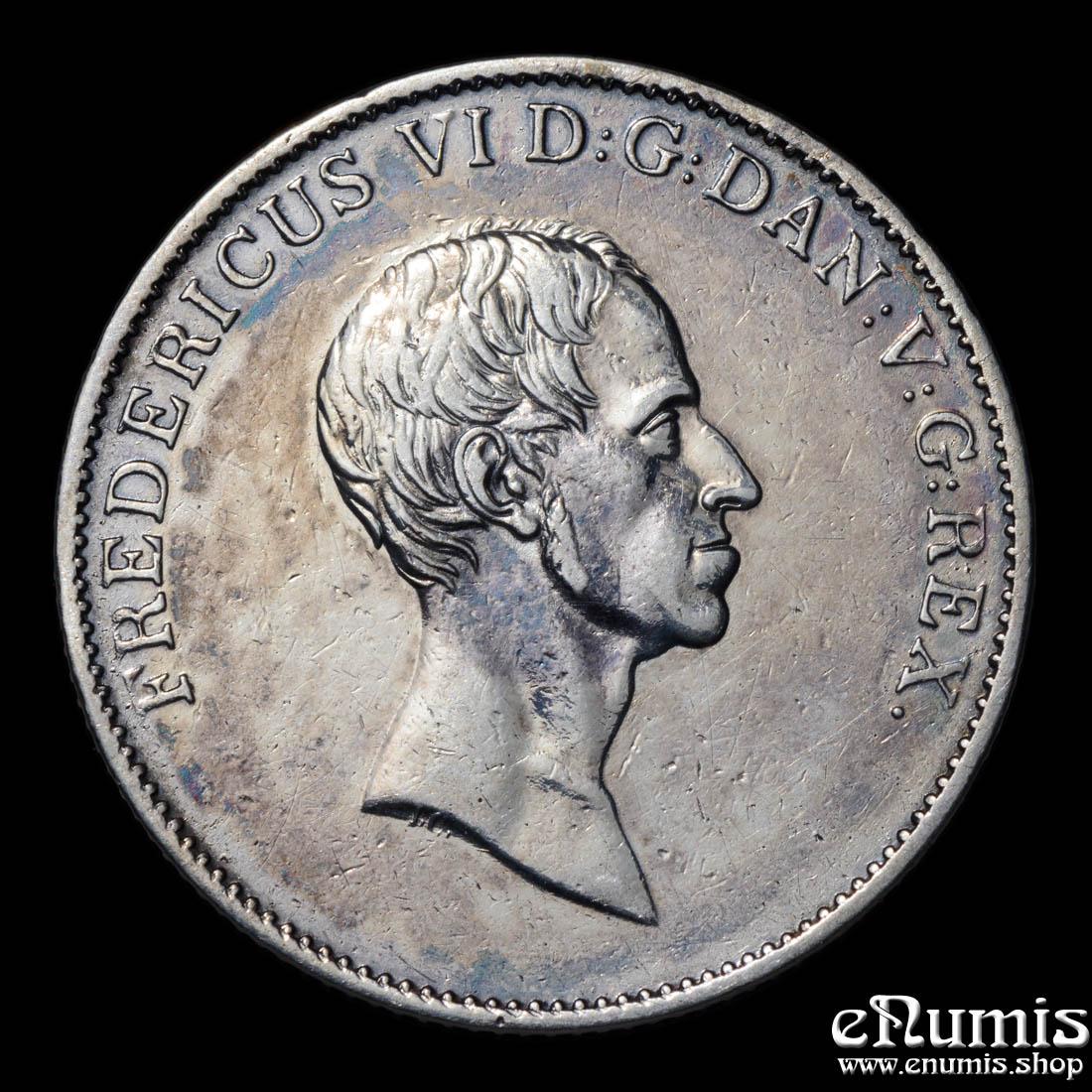 DENMARK, Frederick VI, 1 Rigsdaler Specie 1834 IC//KM, aXF