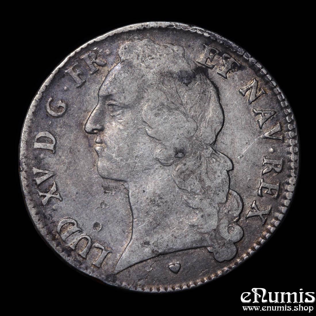 FRANCE, Louis XV, Ecu 1745 BB, Strasbourg, Rare!, VF+