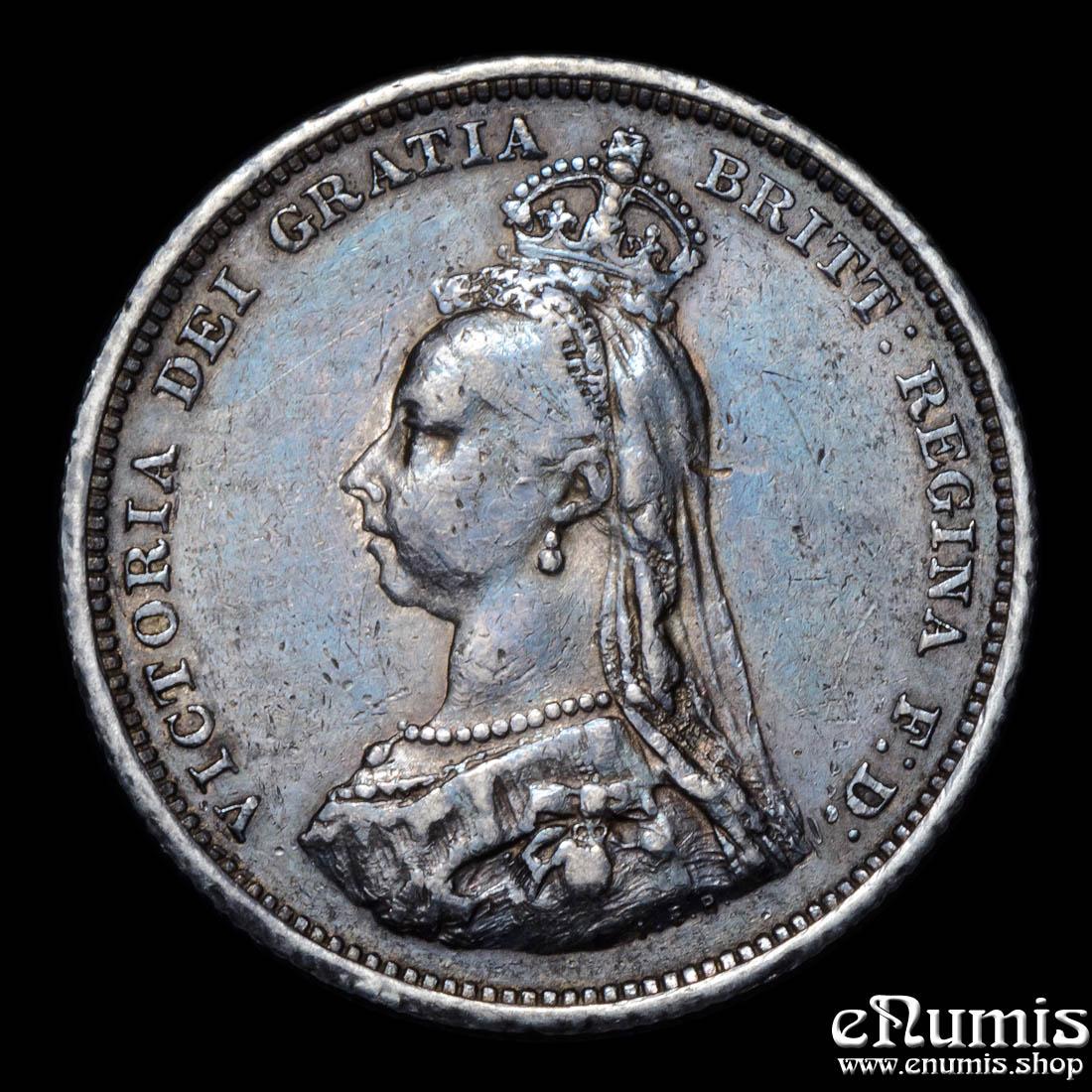 Great Britain, Victoria, Shilling 1887, Jubilee head, toned, aXF