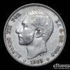 SPAIN, Alfonso XII, 1 Peseta 1883 MS-M, XF