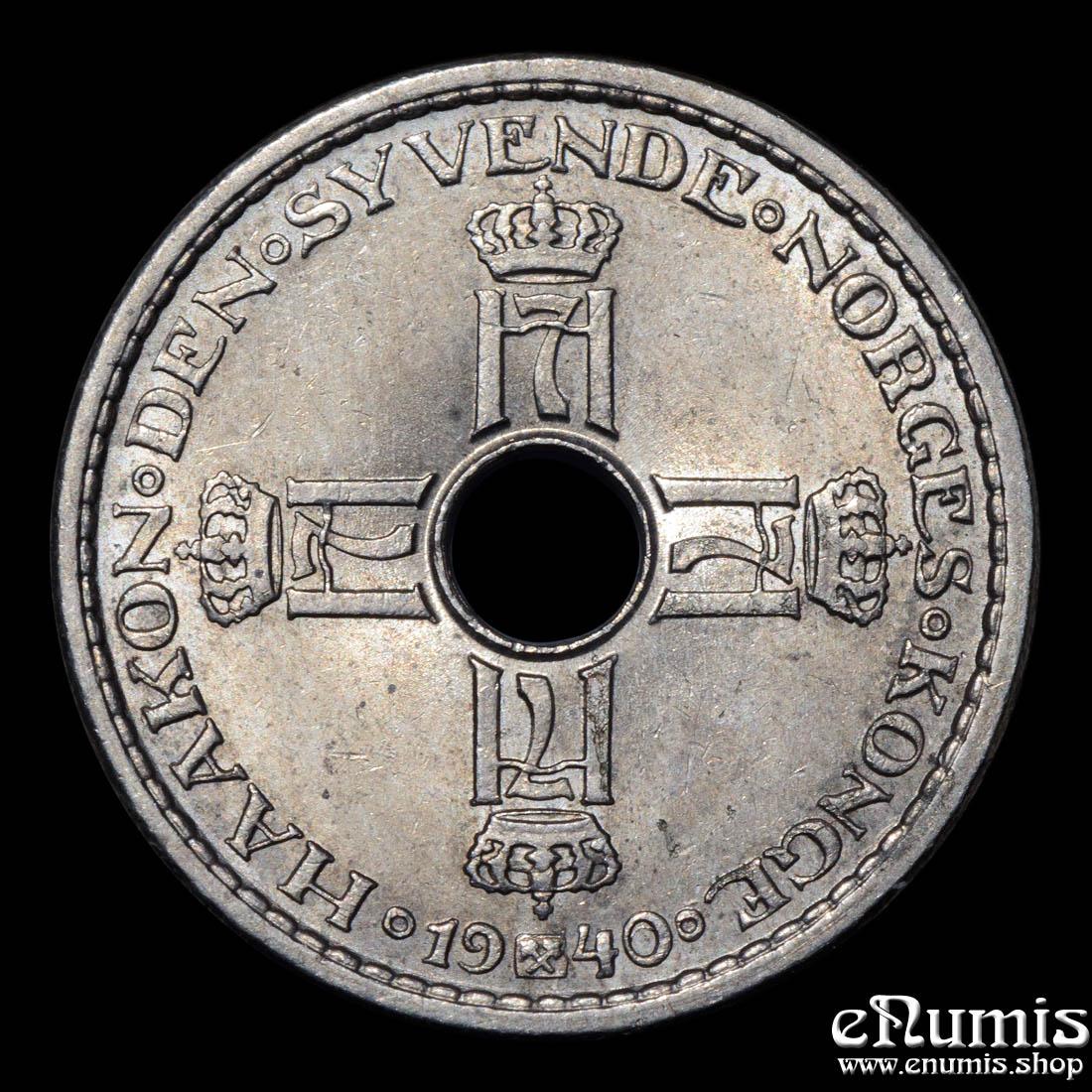 NORWAY, Haakon VII, 1 Krone 1940, variant, UNC
