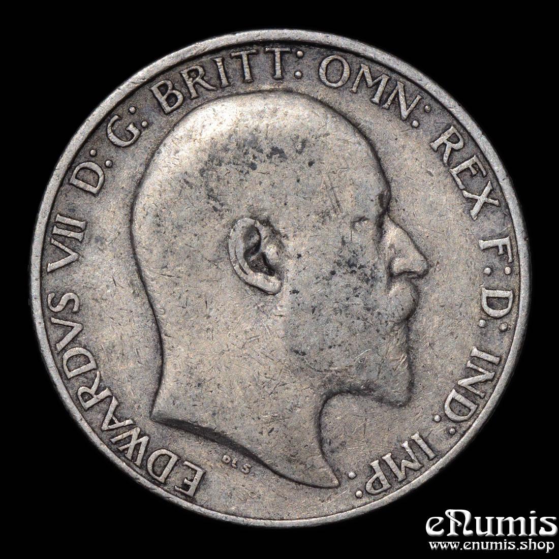 Great Britain, Edward VII, Florin 1908, better date, aVF
