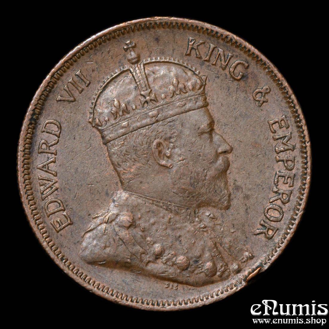 Straits Settlements, Edward VII, 1 Cent 1908, aUNC