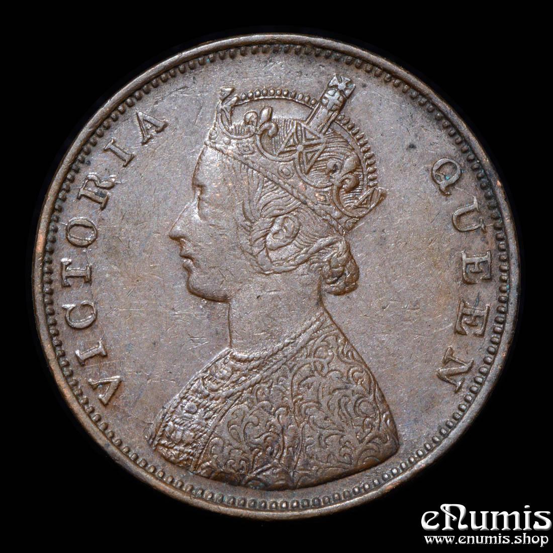 INDIA, Victoria, 1/2 Half Anna 1862, Bombay, aUNC/UNC