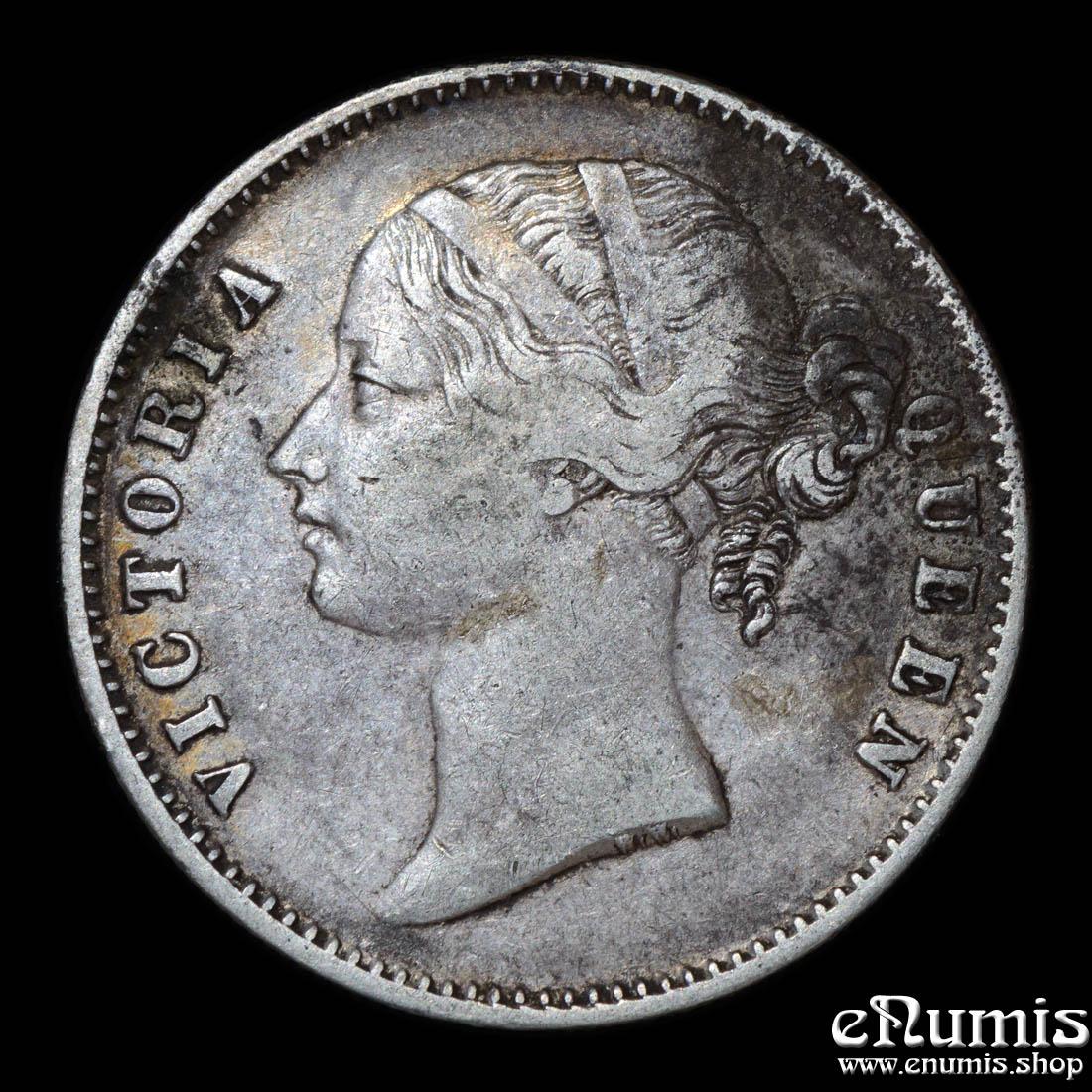 INDIA, Victoria, Rupee 1840, divided legend, Double Struck Mintmark, VF+