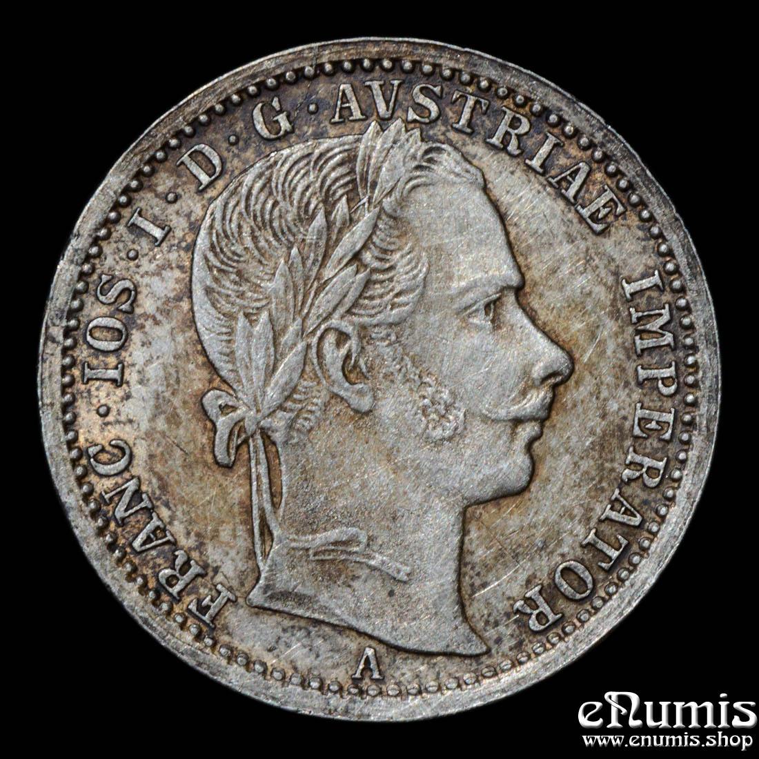 AUSTRIA, Franz Joseph I, 1/4 Florin Gulden 1862 A, XF