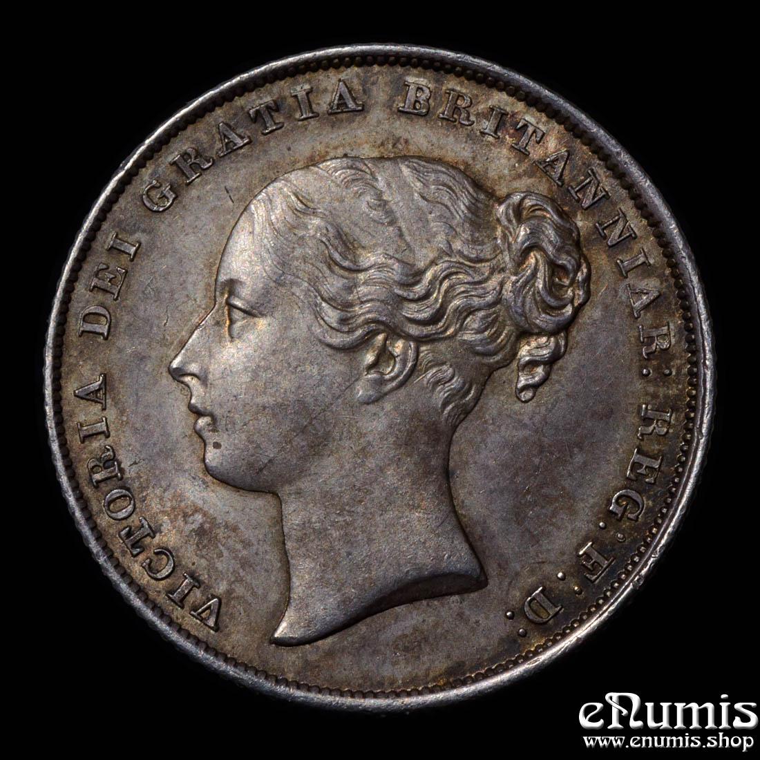 Great Britain, Victoria, Shilling 1842, toned, scarce, UNC