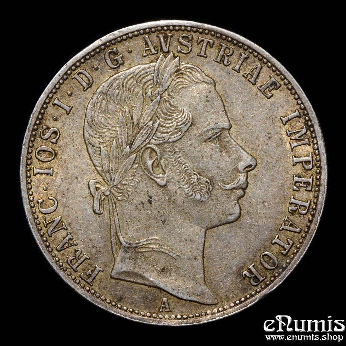 AUSTRIA, Franz Joseph I, 1 Florin Gulden 1860 A, toned, XF+