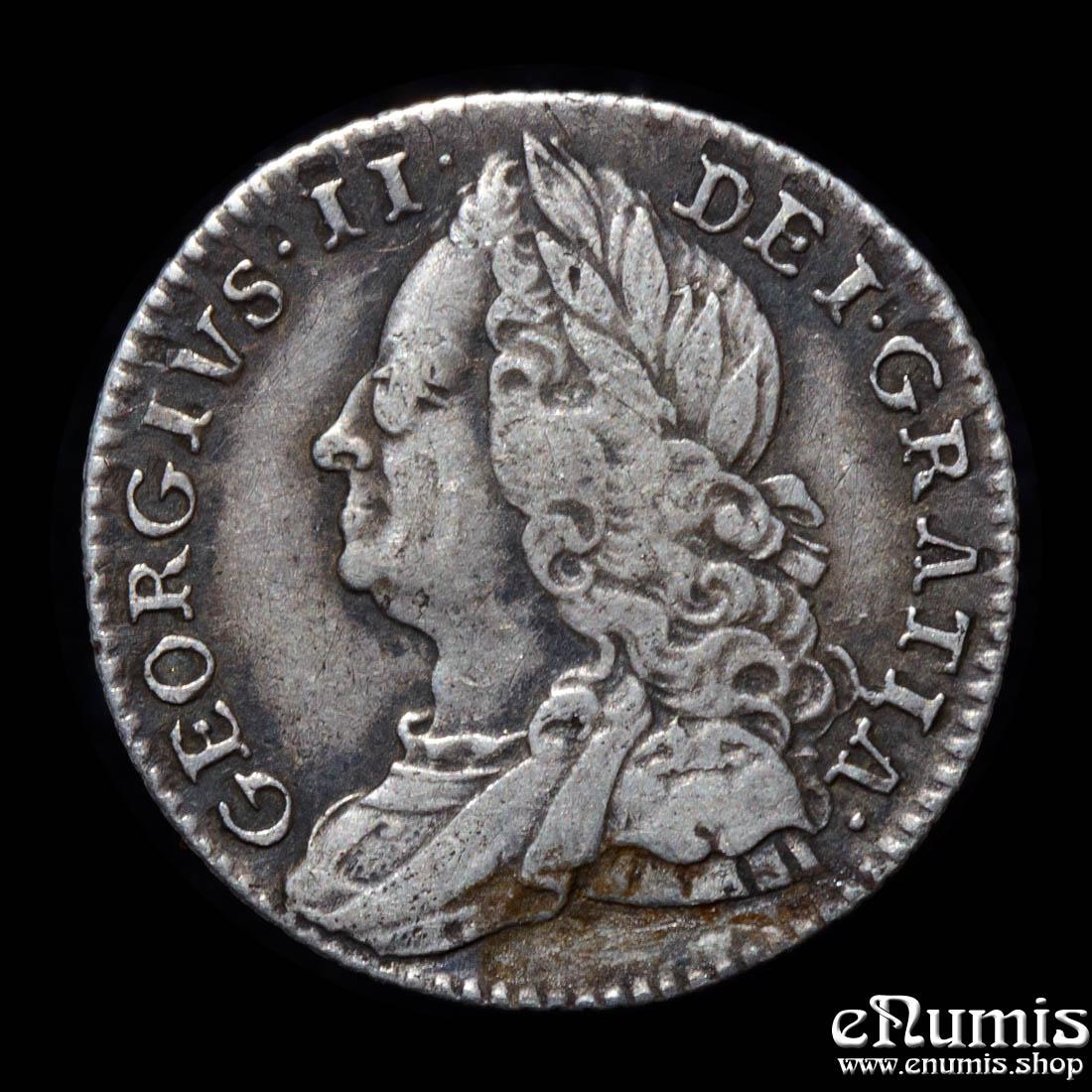 Great Britain, George II, Sixpence 1757, VF+