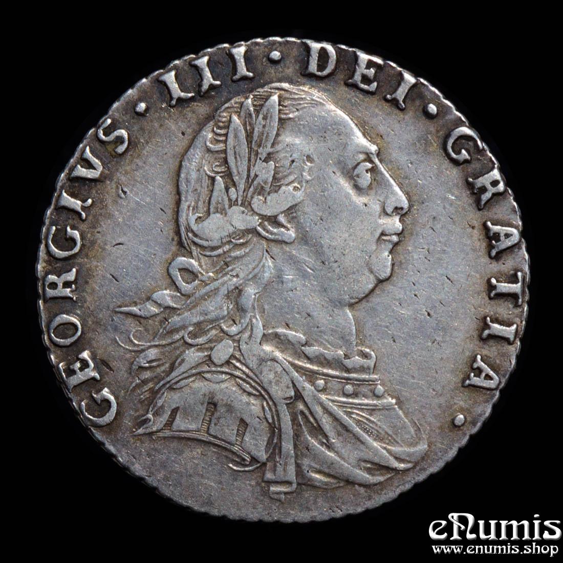 Great Britain, George III, Sixpence 1787, no hearts, VF-XF Great Britain, George III, Sixpence 1787, no hearts, VF-XF