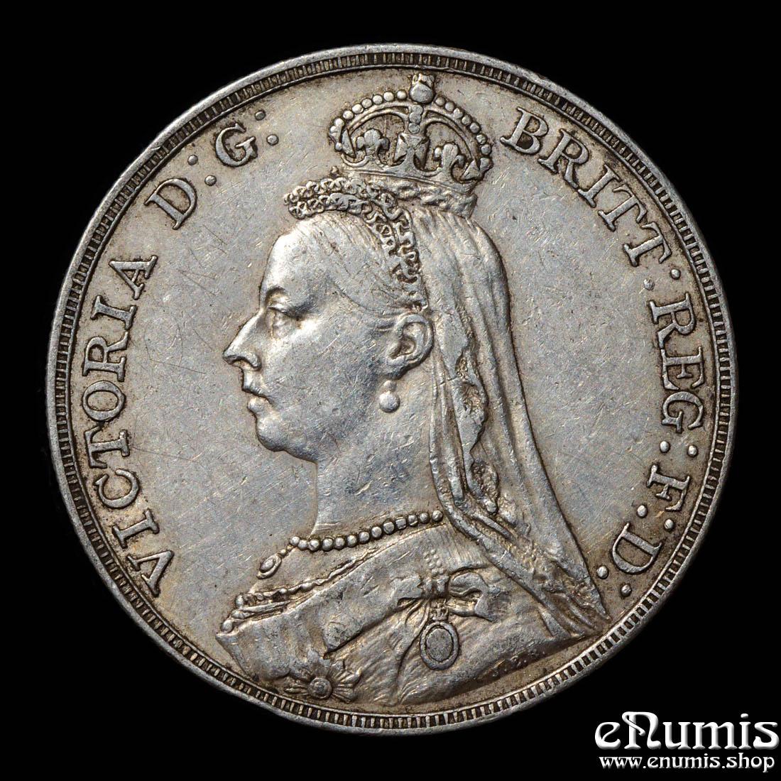 Great Britain, Victoria, Crown 1892, rarest year, XF+/XF-UNC
