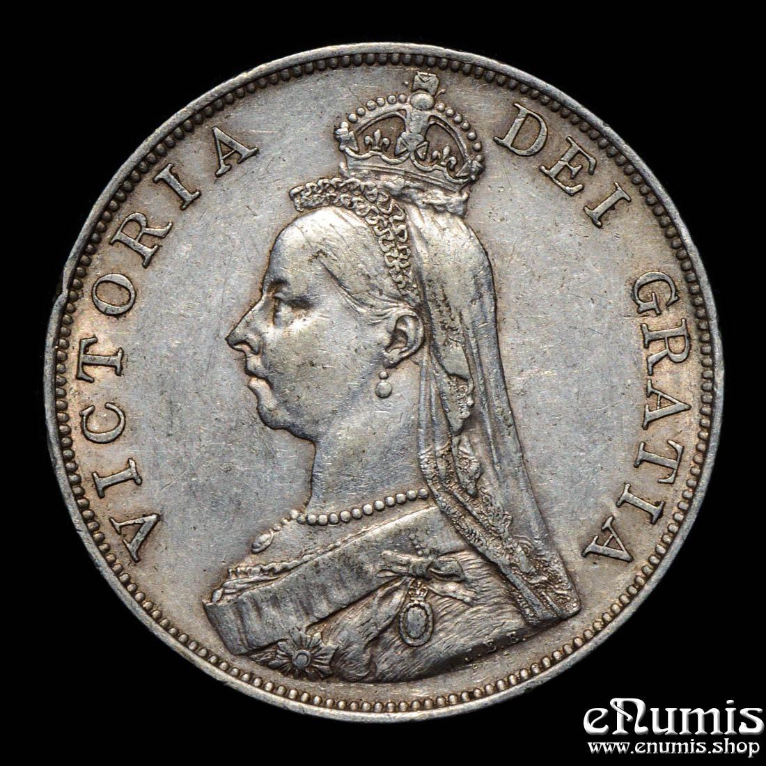 Great Britain, Victoria, Double Florin 1887, Arabic 1, XF+/XF-UNC