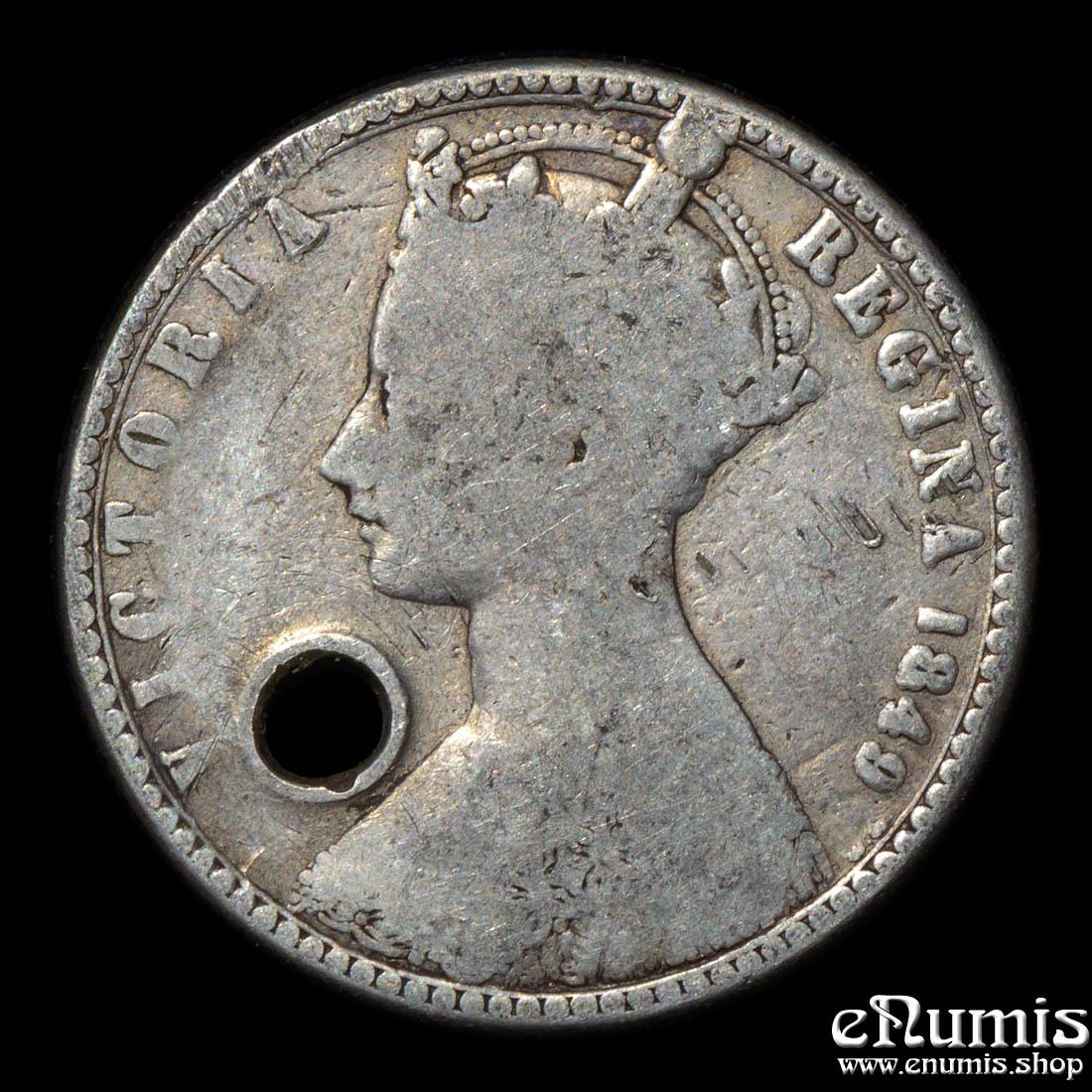 Great Britain, Victoria, Godless Florin 1849, holed, Fine